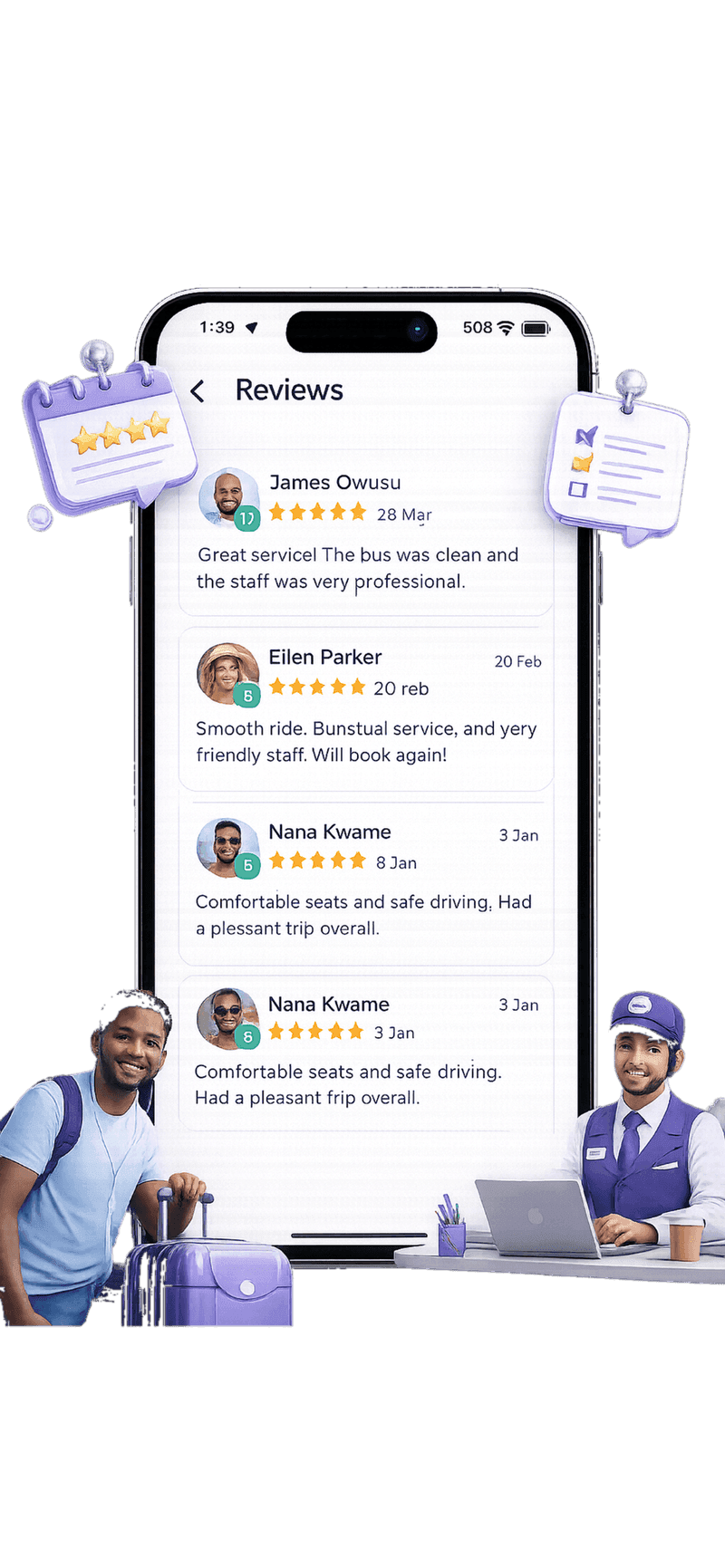 Operator ratings and traveller reviews