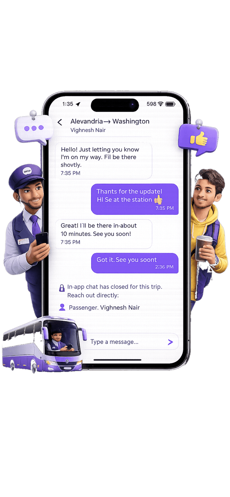 In-app support chat with the Zoomaa team