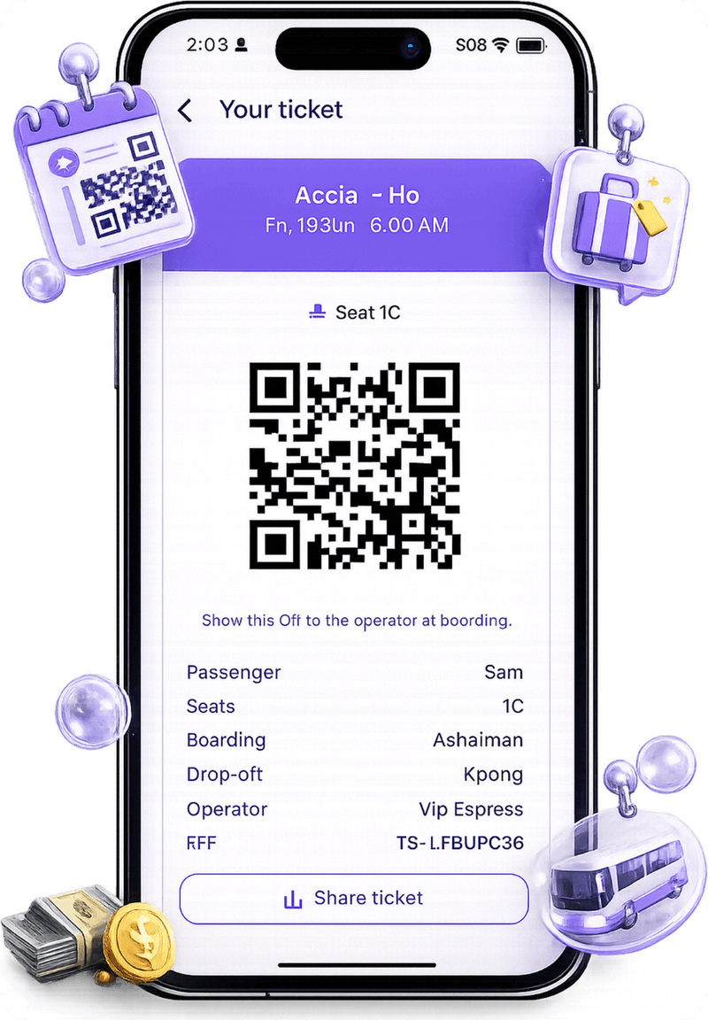 Board with your QR screen in the Zoomaa app